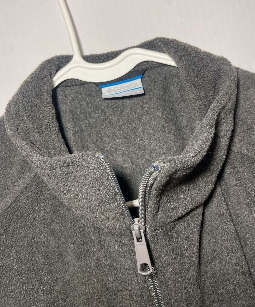 Columbia Full Zip Fleece Vest Size XL Gray Polyester